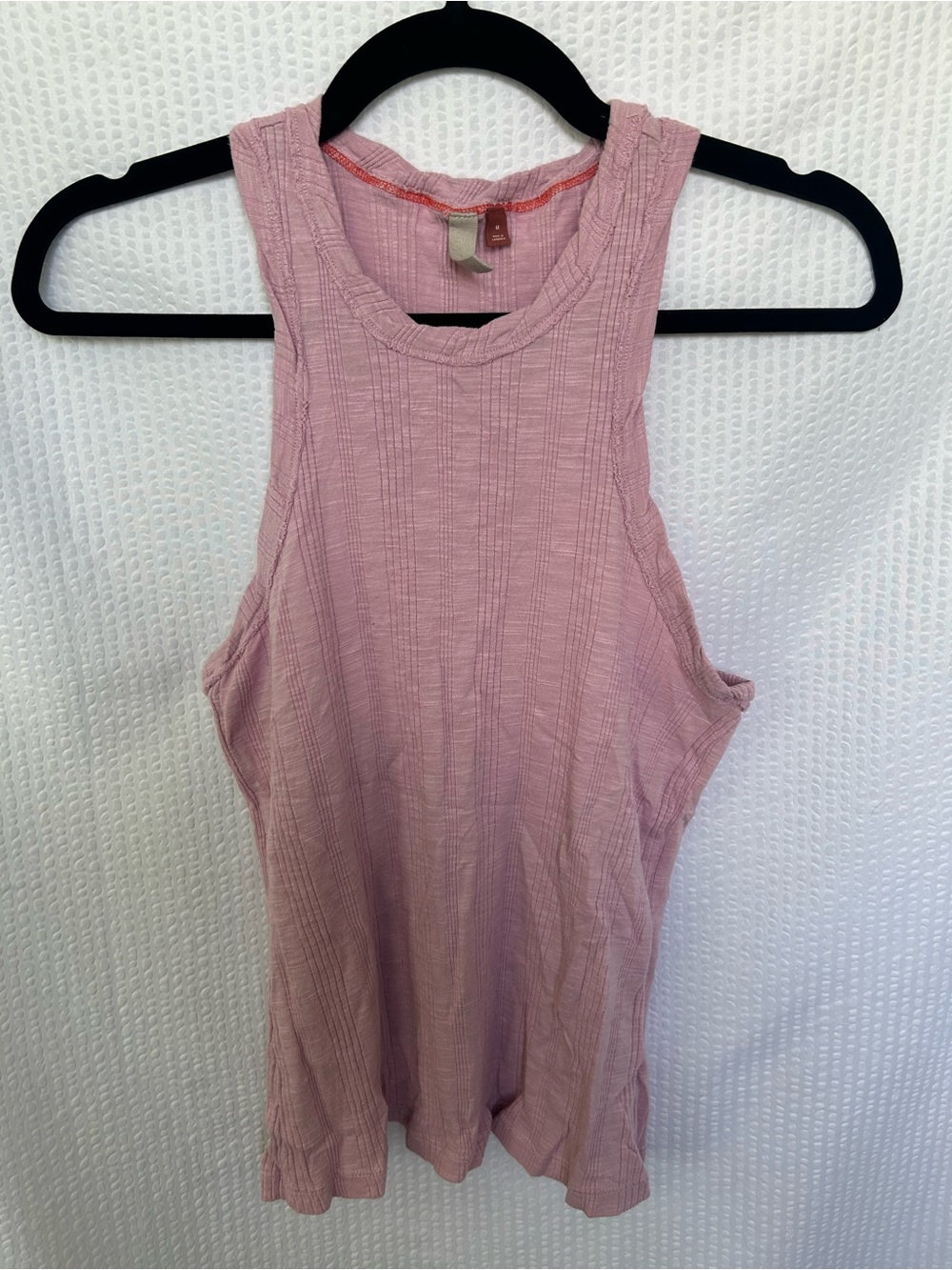 Anthropologie Pilcro and the Letterpress Blush Pink Ribbed Racerback Top Size M